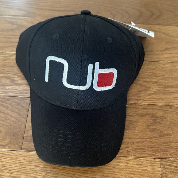 Nub Baseball Cap Stitched Embroidered Nub Logo Black Strapback NEW WITH TAGS - Picture 1 of 7